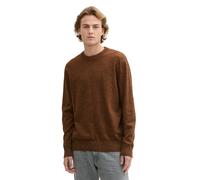 TOM TAILOR Denim Herren Basic Strick-Pullover mit Rundhalsausschnitt,37084 - Black Cognac Mouline, S