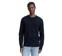 Tom Tailor Denim Herren Pullover Basic Strickpullover aus Baumwolle Dark Navy XXL
