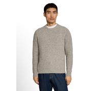 Strickpullover TOM TAILOR, Herren, Gr. 3XL, grau (beige weiß irregular mouline), Strick, Obermaterial: 52% Polyester, 46% Baumwolle, 2% Elasthan, meliert, regular fit hüftbedeckend, Rundhals, Bündchen