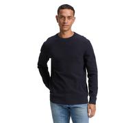Strickpullover TOM TAILOR, Herren, Gr. 3XL, knitted navy melange, Strick, Obermaterial: 100% Baumwolle, meliert, regular fit taillenbedeckt, Rundhals, Bündchen, Pullover Strickpullover, mit Bündchen (