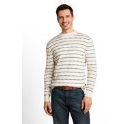 Strickpullover TOM TAILOR, Herren, Gr. 3XL, weiß navy stripe, Strick, Obermaterial: 100% Baumwolle, gestreift, regular fit hüftbedeckend, Rundhals, Bündchen, Pullover Strickpullover, mit Streifen (298