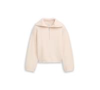 TOM TAILOR Mädchen 1048822 Kinder Cropped Troyer Strickpullover, 36991 - Soft Cream Beige, 128 EU