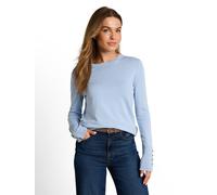 Strickpullover TOM TAILOR "Regular", Damen, Gr. 3XL, blau (kentucky blau), Strick, Obermaterial: 85% Viskose, 15% Polyamid, unifarben, bequem hüftbedeckend, Rundhals, Flachstrickbündchen, Pullover Str