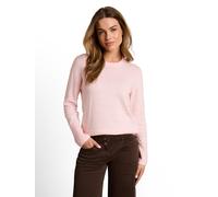 Strickpullover TOM TAILOR "Regular", Damen, Gr. L, rosa (light pastel pink melange), Pullover Strickpullover, Rundhals / breite Flachstrickbündchen / mit Kaschmir (51483418-L) light pastel pink melang