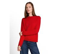 Strickpullover TOM TAILOR "Regular", Damen, Gr. XXL, rot (soft scarlet rot), Strick, Obermaterial: 100% Baumwolle, unifarben, normal hüftbedeckend, Rundhals, Bündchen, Pullover Strickpullover, in fein