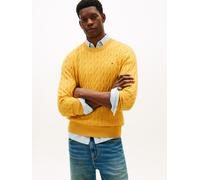 Tommy Hilfiger Herren Classic Cotton Cable Crew Neck Mw0Mw33132 Pullover, Yellow (Morning Side Yellow Heather), L