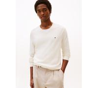 Strickpullover TOMMY HILFIGER "ESSENTIAL COTTON V NECK", Herren, Gr. M, weiß (ivory petal), Strick, Obermaterial: 100% Baumwolle, casual, V-Ausschnitt, Langarm Rippbündchen, Pullover (84068828-M) ivor