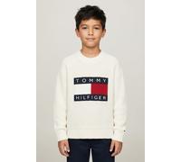 Strickpullover TOMMY HILFIGER, Jungen, Gr. 14 (164), ivory silk, Strick, Obermaterial: 60% Baumwolle, 40% Polyacryl, unifarben, regular fit hüftlang, Rundhals, eingesetzt Rippstrickbündchen, Pullover