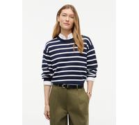 Tommy Hilfiger Damen Striped Script Logo Sweater Ls Ww0ww51584 Pullover (1er Pack)