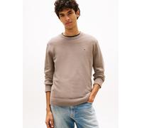 Strickpullover TOMMY JEANS "TJM SLIM FIT LIGHT SWEATER", Herren, Gr. 3XL, ivy mink, Strick, Obermaterial: 100% Baumwolle, unifarben, slim fit normal, Rundhals, eingesetzt Rippstrickbündchen, Pullover