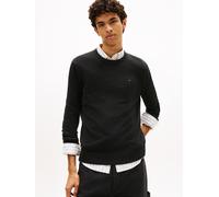 Strickpullover TOMMY JEANS "TJM SLIM FIT LIGHT SWEATER", Herren, Gr. 3XL, schwarz, Strick, Obermaterial: 100% Baumwolle, unifarben, slim fit normal, Rundhals, eingesetzt Rippstrickbündchen, Pullover S