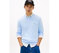 Strickpullover TOMMY JEANS "TJM SLIM FIT LIGHT SWEATER", Herren, Gr. L, sweet blau, Strick, Obermaterial: 100% Baumwolle, slim fit normal, Rundhals, eingesetzt Rippstrickbündchen, Pullover Strickpullo
