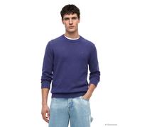 Strickpullover TOMMY JEANS "TJM SLIM FIT LIGHT SWEATER", Herren, Gr. S, blau storm, Strick, Obermaterial: 100% Baumwolle, slim fit normal, Rundhals, eingesetzt Rippstrickbündchen, Pullover Strickpullo