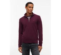 Strickpullover TOMMY JEANS "TJM SLM ESS LIGHT ¼ ZIP SWTR EXT", Herren, Gr. XXL, lila (calypso berry), Strick, Obermaterial: 100% Baumwolle, regular fit normal, Rundhals, eingesetzt Rippstrickbündchen,