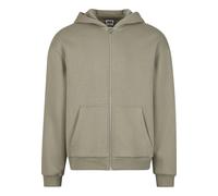 Strickpullover URBAN CLASSICS "Urban Classics Fluffy Zip Cardigan", Herren, Gr. 3XL, beige (paleolive), 70% Baumwolle, 30% Polyester, unifarben, normal, ohne Ausschnitt, Jacken Strickpullover (4405461