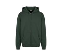Strickpullover URBAN CLASSICS "Urban Classics Fluffy Zip Cardigan", Herren, Gr. 5XL, grün (forest), 70% Baumwolle, 30% Polyester, unifarben, normal, ohne Ausschnitt, Pullover Strickpullover (18421954-