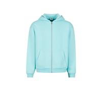 Strickpullover URBAN CLASSICS "Urban Classics Fluffy Zip Cardigan", Herren, Gr. L, blau (berylblau), 70% Baumwolle, 30% Polyester, unifarben, normal, ohne Ausschnitt, Pullover Strickpullover (34130839