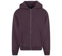 Strickpullover URBAN CLASSICS "Urban Classics Fluffy Zip Cardigan", Herren, Gr. S, lila (plumlila), 70% Baumwolle, 30% Polyester, unifarben, normal, ohne Ausschnitt, Jacken Strickpullover (67416049-S)