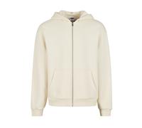 Strickpullover URBAN CLASSICS "Urban Classics Fluffy Zip Cardigan", Herren, Gr. XL, beige (sandweiß), 70% Baumwolle, 30% Polyester, unifarben, normal, ohne Ausschnitt, Pullover Strickpullover (6360541