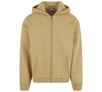 Strickpullover URBAN CLASSICS "Urban Classics Fluffy Zip Cardigan", Herren, Gr. XXL, beige (unionbeige), 70% Baumwolle, 30% Polyester, unifarben, normal, ohne Ausschnitt, Jacken Strickpullover (719584