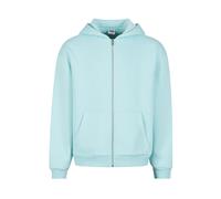 Strickpullover URBAN CLASSICS "Urban Classics Fluffy Zip Cardigan", Herren, Gr. XXL, blau (berylblau), 70% Baumwolle, 30% Polyester, unifarben, normal, ohne Ausschnitt, Jacken Strickpullover (34130839