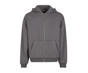 Strickpullover URBAN CLASSICS "Urban Classics Fluffy Zip Cardigan", Herren, Gr. XXL, grau (magnet), 70% Baumwolle, 30% Polyester, unifarben, normal, ohne Ausschnitt, Pullover Strickpullover (53618961-