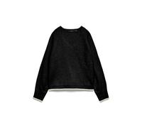 Strickpullover VERO MODA "VMAQUARIUS LS V-NECK RAGLAN PULLOVER BF", Damen, Gr. M, schwarz detail:with birch contrast edge, Strick, Obermaterial: 65% Polyester, 13% Nylon, 13% Polyacryl, 6% Wolle, 3% E