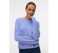 Strickpullover VERO MODA "VMBANG LS O-NECK PULLOVER BOO", Damen, Gr. S, baby lavender detail:melange, Strick, Obermaterial: 78% Polyester, 12% Nylon, 8% Wolle, 2% Elasthan, meliert, regular fit, Rundh