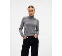 Strickpullover VERO MODA "VMIRIS LS ROLLNECK PULLOVER GA NOOS", Damen, Gr. XS, grau (medium grau melange), Strick, Obermaterial: 40% Viskose, 30% Polyamid, 27% Polyester, 3% Wolle, unifarben, modisch,