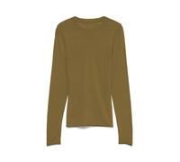 Strickpullover VERO MODA "VMKAMILE LS O-NECK PULLOVER NOOS", Damen, Gr. L, braun (butternut), Strick, Obermaterial: 83% Viskose, 17% Nylon, unifarben, normal, Rundhals, Pullover Strickpullover, Viskos