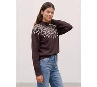 Strickpullover VERO MODA "VMKARLA LS HIGHNECK PULLOVER BOO", Damen, Gr. XL, chocolate torte detail:melange with schwarz, birch, Strick, Obermaterial: 52% Polyester, 40% Polyacryl, 5% Wolle, 3% Elastha