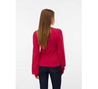 Strickpullover VERO MODA "VMLIMONE LS O-NECK PULLOVER BOO", Damen, Gr. S, pink (jazzy), Strick, Obermaterial: 52% Viskose, 28% Polyester, 20% Nylon, unifarben, regular fit normal, Rundhals, Pullover S