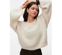 Strickpullover VERO MODA "VMMAYBE LS 2WAY V-NECK PULLOVER NOOS", Damen, Gr. M, birch, Strick, Obermaterial: 100% Polyester, unifarben, loose fit normal, V-Ausschnitt, Strickbündchen, Pullover Strickpu