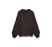 Strickpullover VERO MODA "VMMAYBE LS HIGH NECK PULLOVER NOOS", Damen, Gr. L, braun (chocolate torte), Strick, Obermaterial: 100% Polyester, unifarben, normal, Rundhals, Pullover Strickpullover, Kunstf