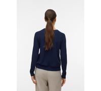Strickpullover VERO MODA "VMNEWLEX POINTELLE LS O-N PULLOVER NOOS", Damen, Gr. XS, navy blazer, Strick, Obermaterial: 50% Viskose, 25% Baumwolle, 25% Polyacryl, unifarben, regular fit normal, Rundhals
