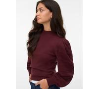 Strickpullover VERO MODA "VMNEWLIMONE LS HIGHNECK PULLOVER BOO", Damen, Gr. M, winetasting, Strick, Obermaterial: 52% Viskose, 28% Polyester, 20% Nylon, unifarben, regular fit, weit Rippstrickbündchen