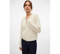 Strickpullover VERO MODA "VMNOVAH LS O-NECK PULLOVER GA NOOS", Damen, Gr. XS, birch, Strick, Obermaterial: 70% Polyester, 21% Nylon, 8% Wolle, 1% Elasthan, unifarben, regular fit taillenbedeckt, Rundh
