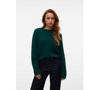 Strickpullover VERO MODA "VMNOVAH LS O-NECK PULLOVER GA NOOS", Damen, Gr. XS, grün (pine grove), Strick, Obermaterial: 70% Polyester, 21% Nylon, 8% Wolle, 1% Elasthan, unifarben, regular fit taillenbe