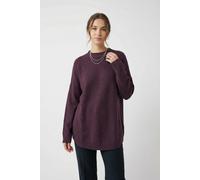 Strickpullover VERO MODA "VMPLAZA LS HIGHNECK LONG PULLOVER GA BOO", Damen, Gr. S, lila (winetasting detail:melange), Strick, Obermaterial: 64% Polyester, 19% Polyacryl, 8% Nylon, 5% Wolle, 4% Elastha