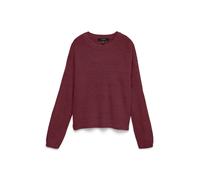 Strickpullover VERO MODA "VMPUFF LS O-NECK PULLOVER BOO", Damen, Gr. XS, rot (windsor wine), Strick, Obermaterial: 56% Nylon, 44% Polyacryl, unifarben, regular fit normal, Rundhals, Rippstrickbündchen