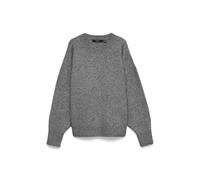 Strickpullover VERO MODA "VMSIF LS O-NECK PULLOVER NOOS", Damen, Gr. L, grau (medium grau melange), Strick, Obermaterial: 50% Polyacryl, 40% Polyester, 8% Wolle, 2% Elasthan, unifarben, regular fit no