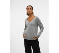 Strickpullover VERO MODA "VMSILJE LS V-NECK PULLOVER GA NOOS", Damen, Gr. S, schwarz, Strick, Obermaterial: 77% Viskose, 23% Polyester, unifarben, loose fit normal, V-Ausschnitt, Pullover Strickpullov