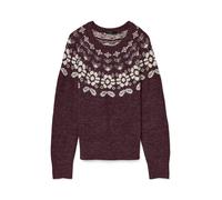 Strickpullover VERO MODA "VMSIMONE LS NORDIC PULLOVER GA REP BOO", Damen, Gr. S, rosa (winetasting detail:with birch, rose e, flower opt), Strick, Obermaterial: 53% Polyester, 23% Polyacryl, 16% Nylon