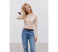 Strickpullover VERO MODA "VMSOFINE KNIT LS BOATNECK PULLOVER NOOS", Damen, Gr. S, beige (birch), Strick, Obermaterial: 45% Nylon, 25% Polyacryl, 22% Polyester, 8% Wolle, unifarben, regular fit normal,