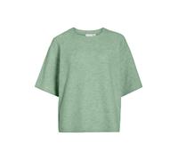 Strickpullover VILA "VILIGA 2/4 O-NECK KNIT TOP - NOOS", Damen, Gr. L, smoke grün detail:melange, Strick, Obermaterial: 97% Polyester, 3% Elasthan, meliert, relaxed fit normal, Rundhals, Pullover Stri