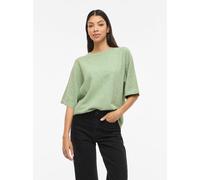 Strickpullover VILA "VILIGA 2/4 O-NECK KNIT TOP - NOOS", Damen, Gr. XS, grün (smoke grün detail:melange), Strick, Obermaterial: 97% Polyester, 3% Elasthan, meliert, relaxed fit normal, Rundhals, Pullo