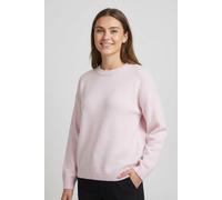 Strickpullover VILA "VILIGA L/S O-NECK KNIT TOP - NOOS", Damen, Gr. S, cherry blossom detail:melange, Strick, Obermaterial: 97% Polyester, 3% Elasthan, meliert, relaxed fit normal, Rundhals, Rippbündc