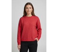 Strickpullover VILA "VILIGA L/S O-NECK KNIT TOP - NOOS", Damen, Gr. XL, hibiscus detail:melange, Strick, Obermaterial: 97% Polyester, 3% Elasthan, meliert, relaxed fit normal, Rundhals, Rippbündchen,