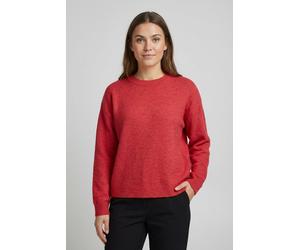 Strickpullover VILA "VILIGA L/S O-NECK KNIT TOP - NOOS", Damen, Gr. XS, hibiscus detail:melange, Strick, Obermaterial: 97% Polyester, 3% Elasthan, meliert, relaxed fit normal, Rundhals, Rippbündchen,