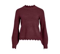 Strickpullover VILA "VINIKOLINA O-NECK L/S KNIT TOP - NOOS", Damen, Gr. L, port royale detail:melange, Strick, Obermaterial: 97% Polyester, 3% Elasthan, meliert, regular fit normal, Rundhals, Strickbü